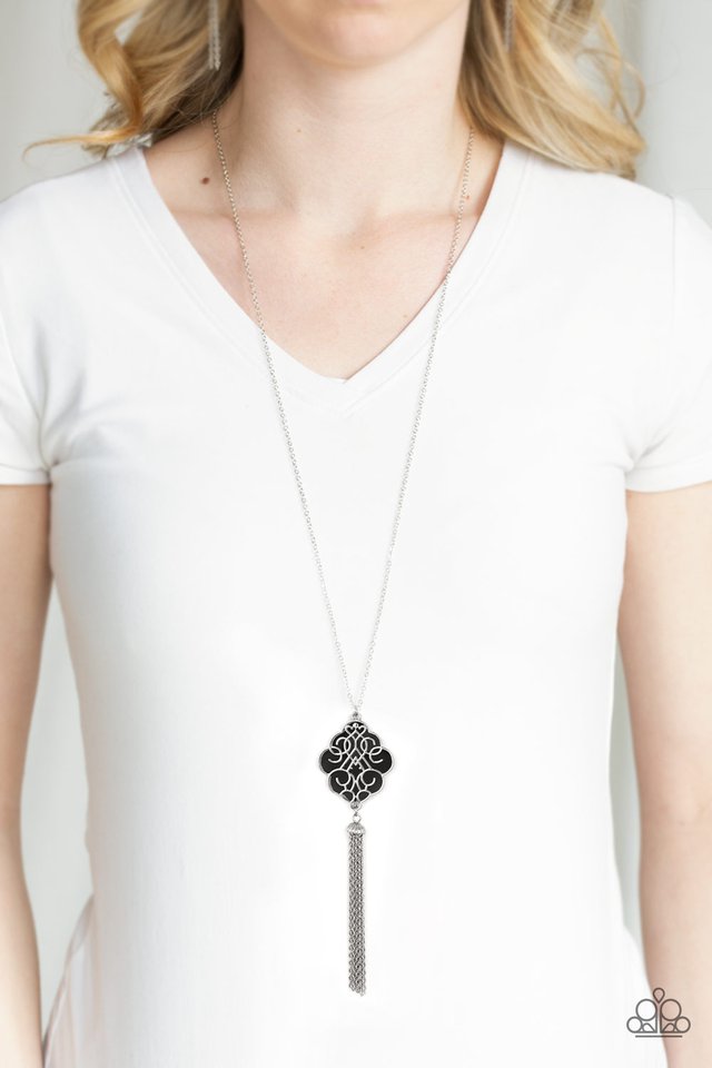 Malibu Mandala Black Necklace/Earrings Set