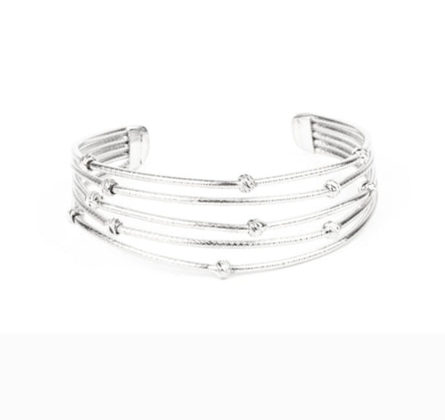 Face the Metallic Music Silver Bracelet