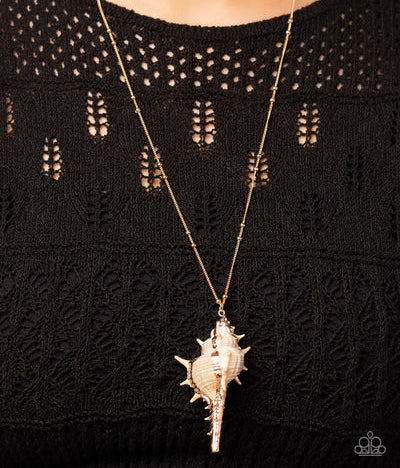 Sea Conch Gold Necklace/Earrings Set