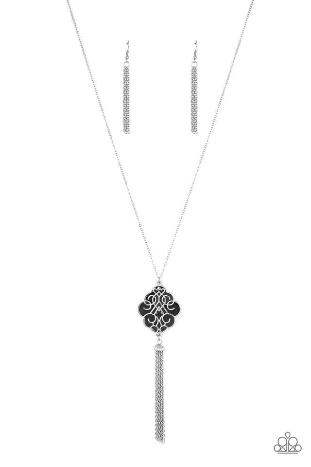 Malibu Mandala Black Necklace/Earrings Set