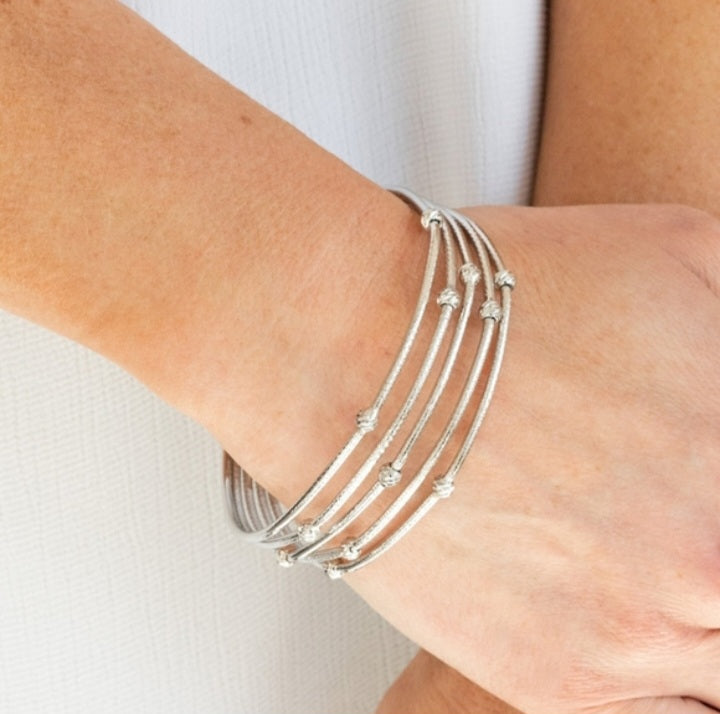 Face the Metallic Music Silver Bracelet